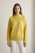 Adelina Women's Turtleneck Panel Ribbed Knit Sweater, on model