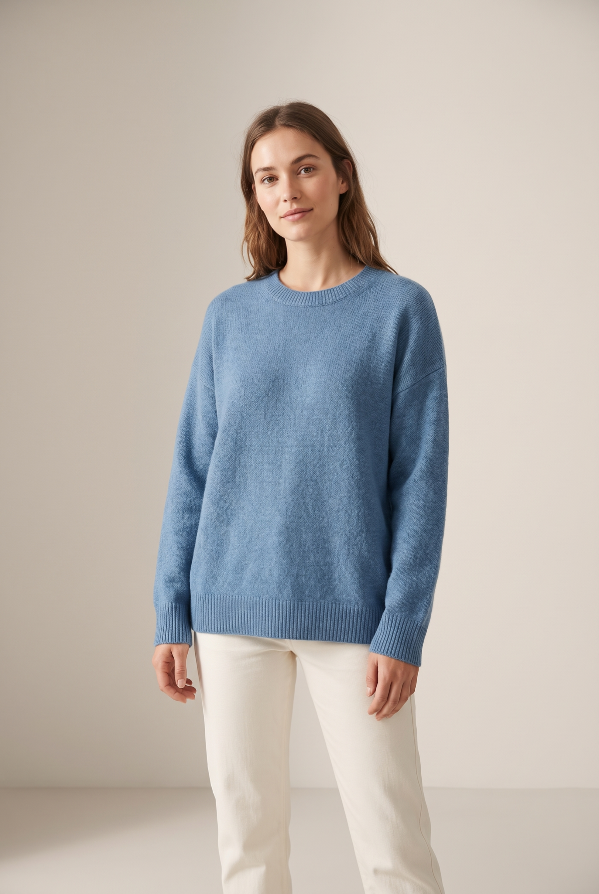 Women's Oversized Knit Cozy Feel Layering Piece Sweater, on model