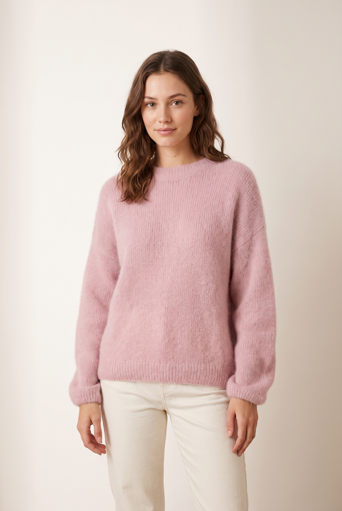 Lorie Women's Soft Relaxed-Fit Knit Sweater, on model