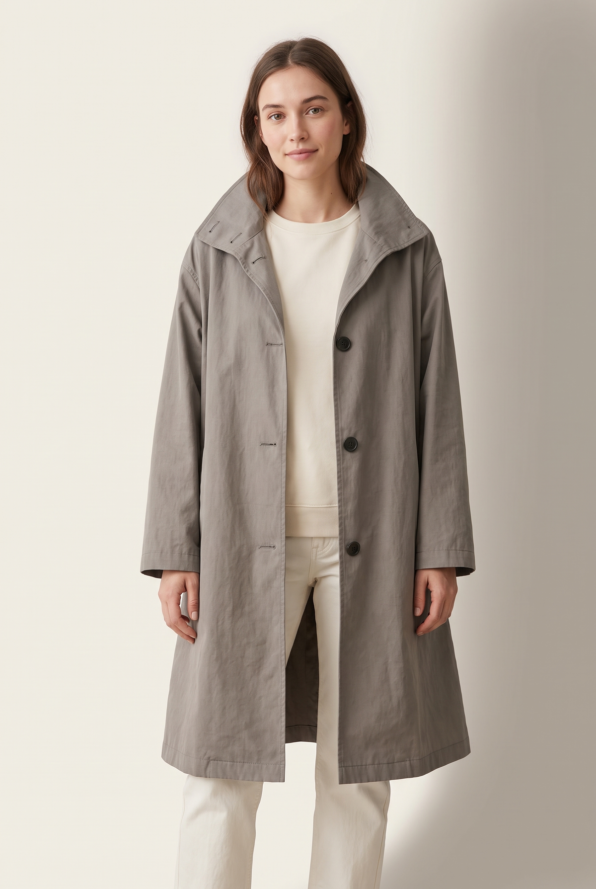 Women's Trench Jacket Oversized, on model