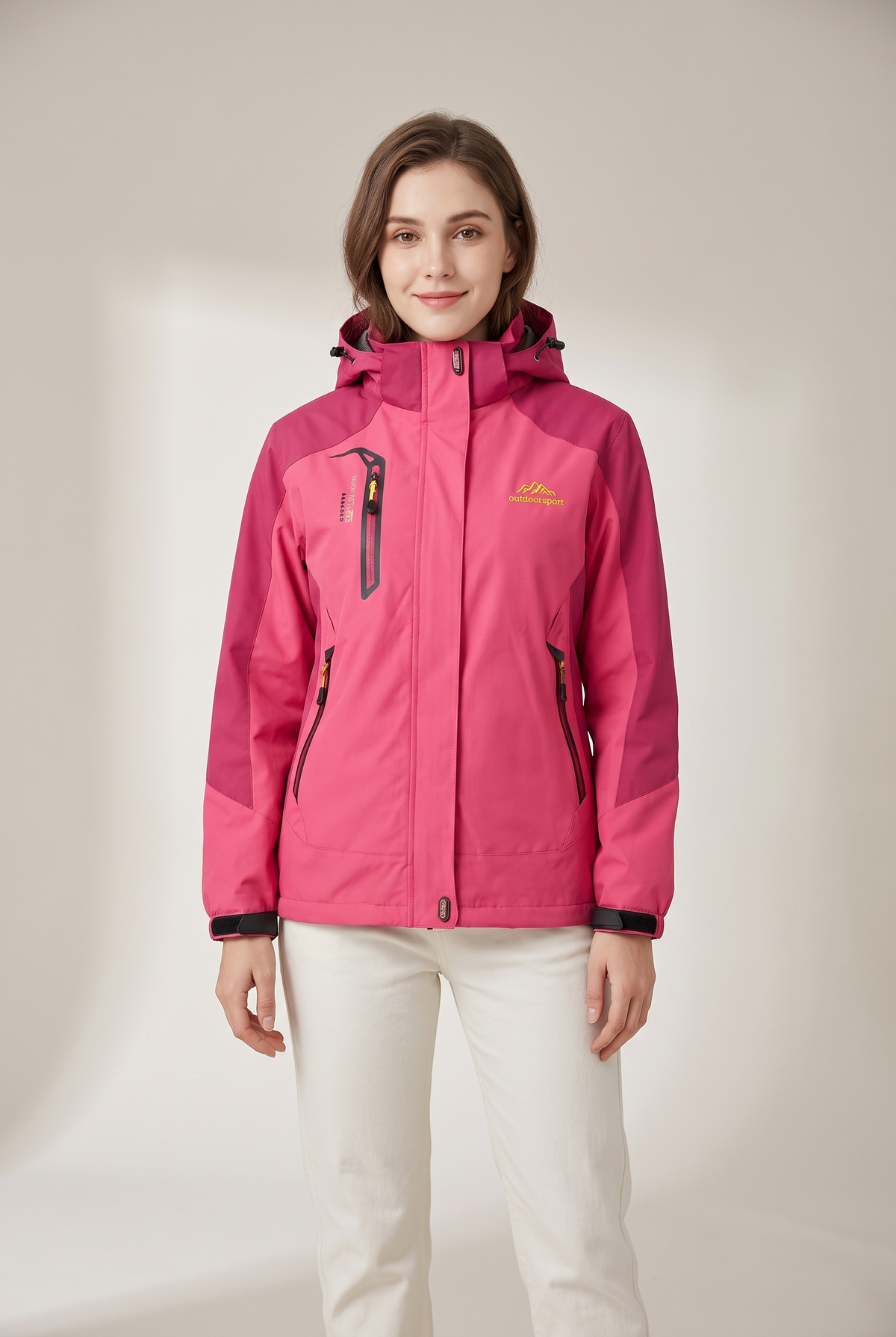 Lindsay Women's Hooded Outdoor Shell Jacket, on model