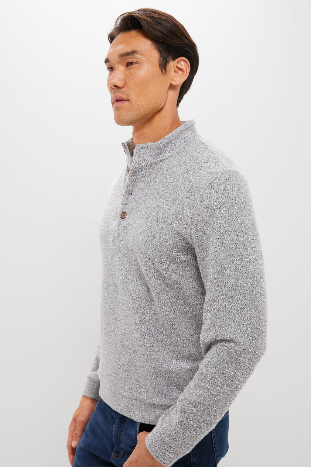 Men's Gray Textured Pullover