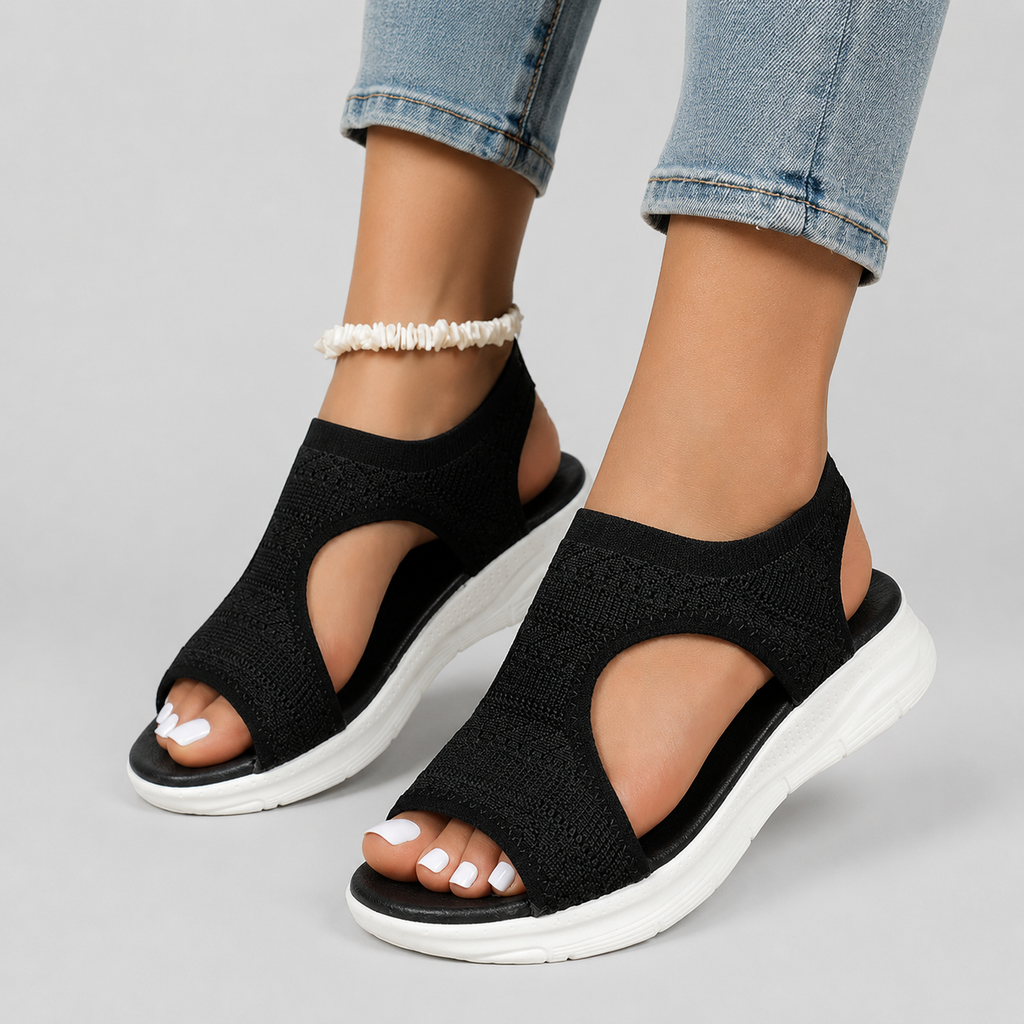Maya Women's Comfortable Open Toe Walking Sandals, close-up detail