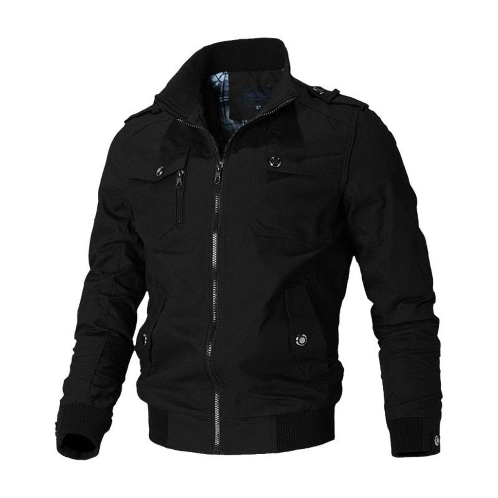 Elijah Men's Multiple Pockets Military-Inspired Details Bomber Jacket, front view