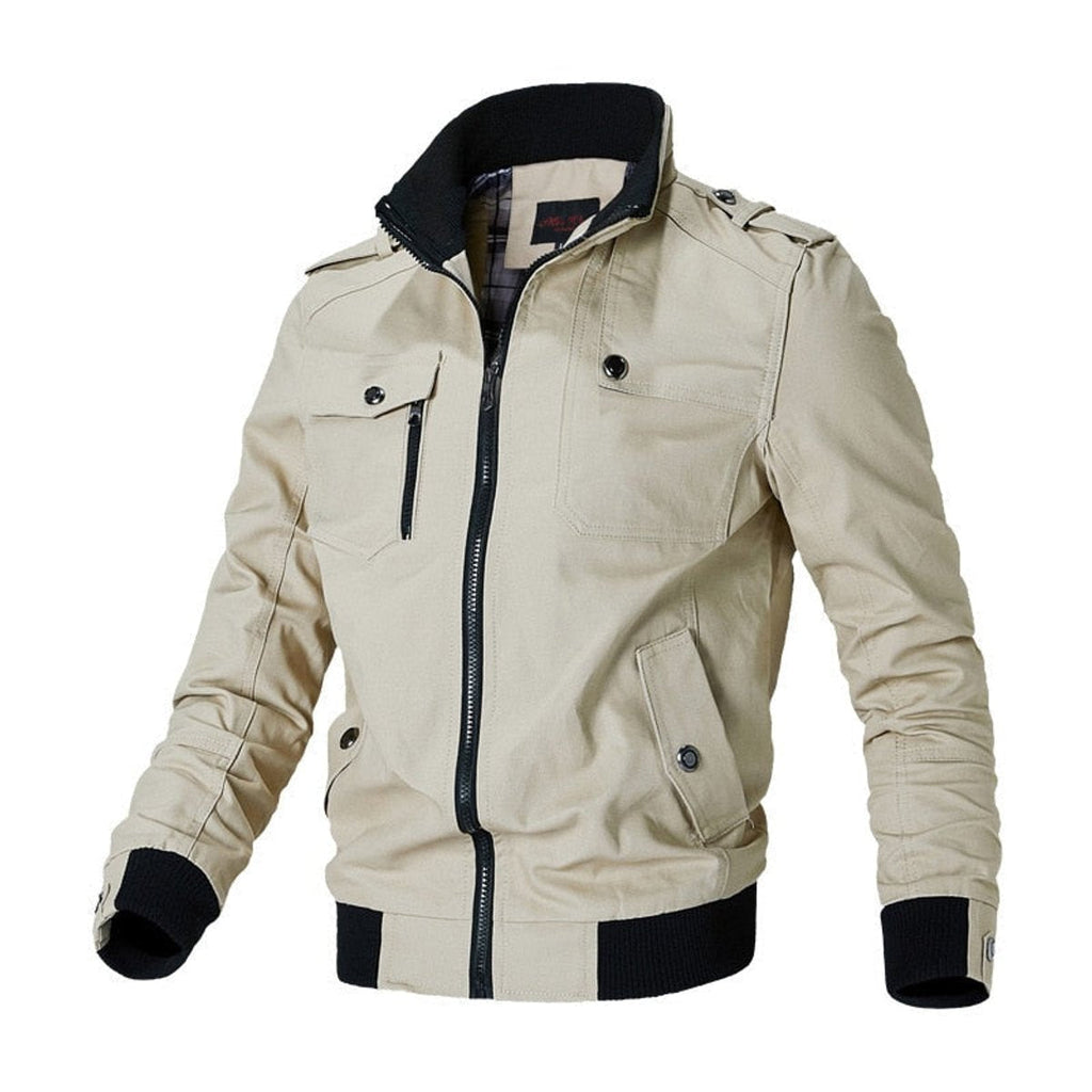 Elijah Men's Multiple Pockets Military-Inspired Details Bomber Jacket, side view