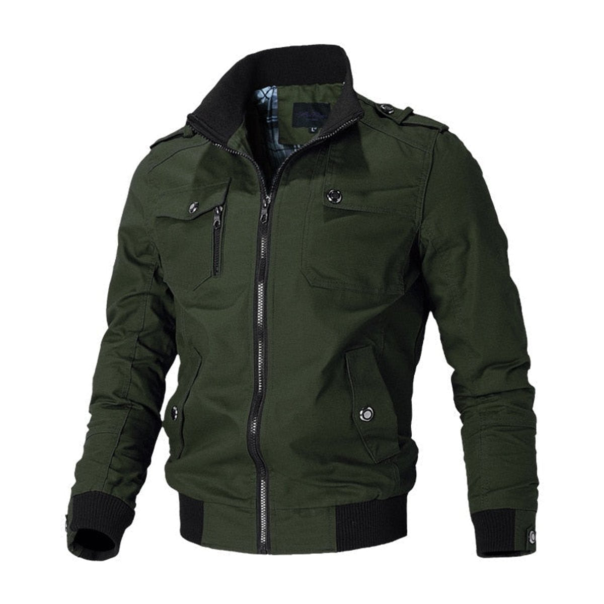 Elijah Men's Multiple Pockets Military-Inspired Details Bomber Jacket, back view