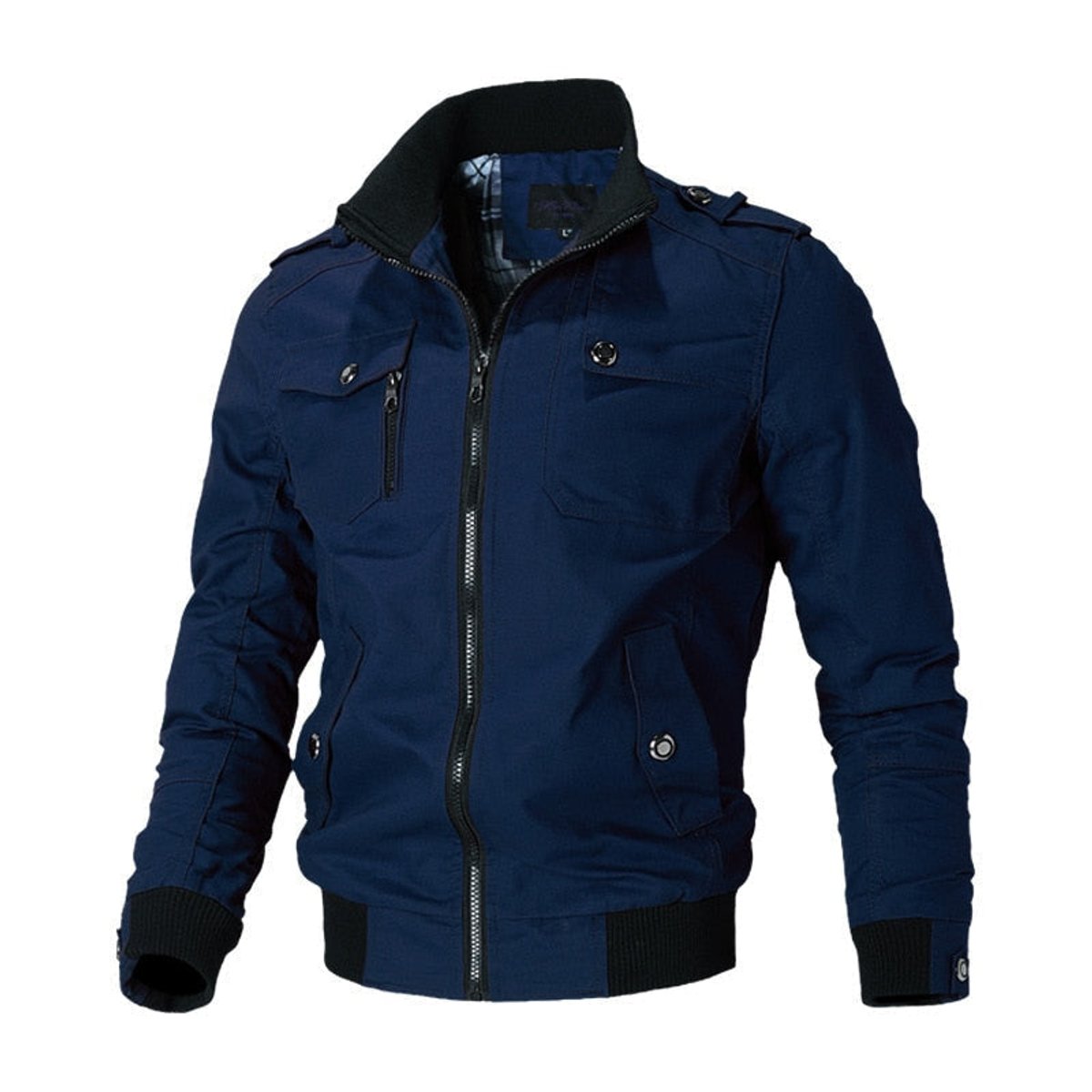 Elijah Men's Multiple Pockets Military-Inspired Details Bomber Jacket, styled outfit