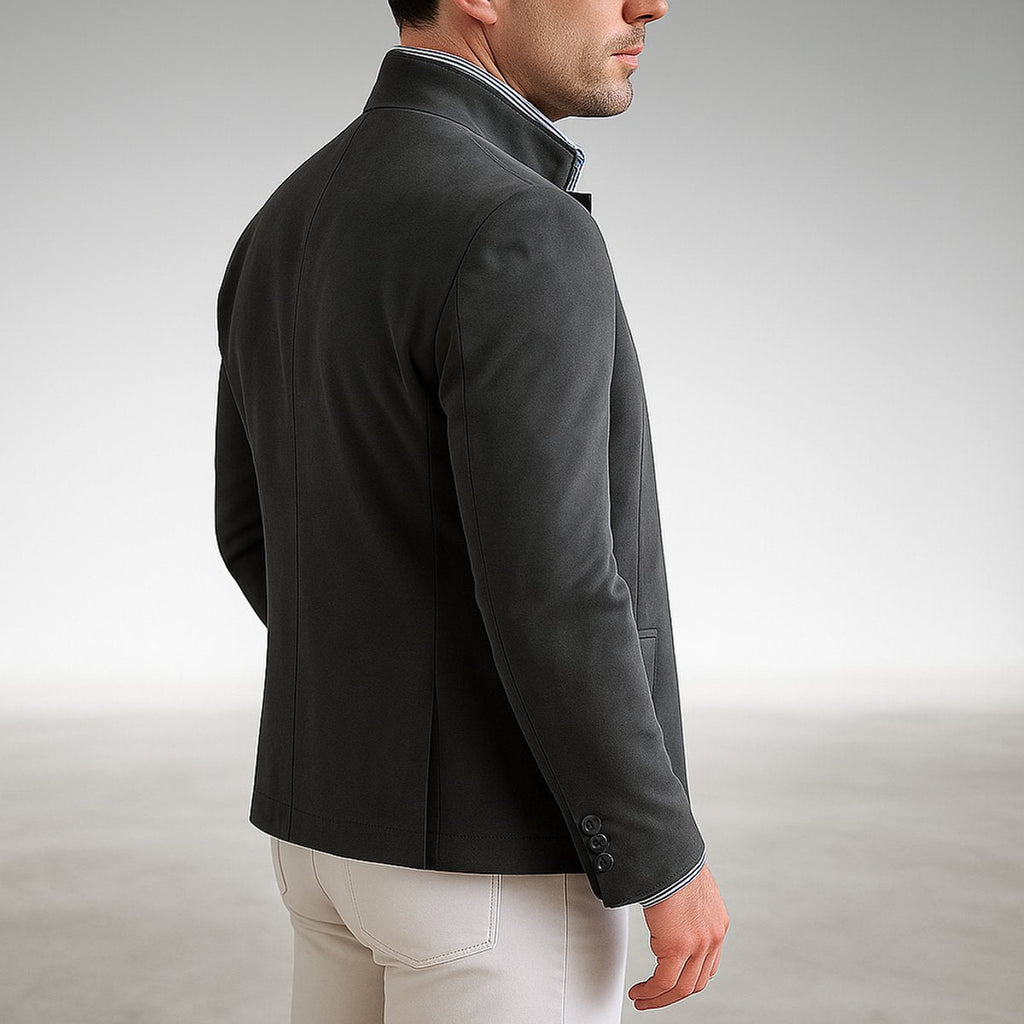 Owen Men's Mandarin-Collar Button-Front Blazer, view 9