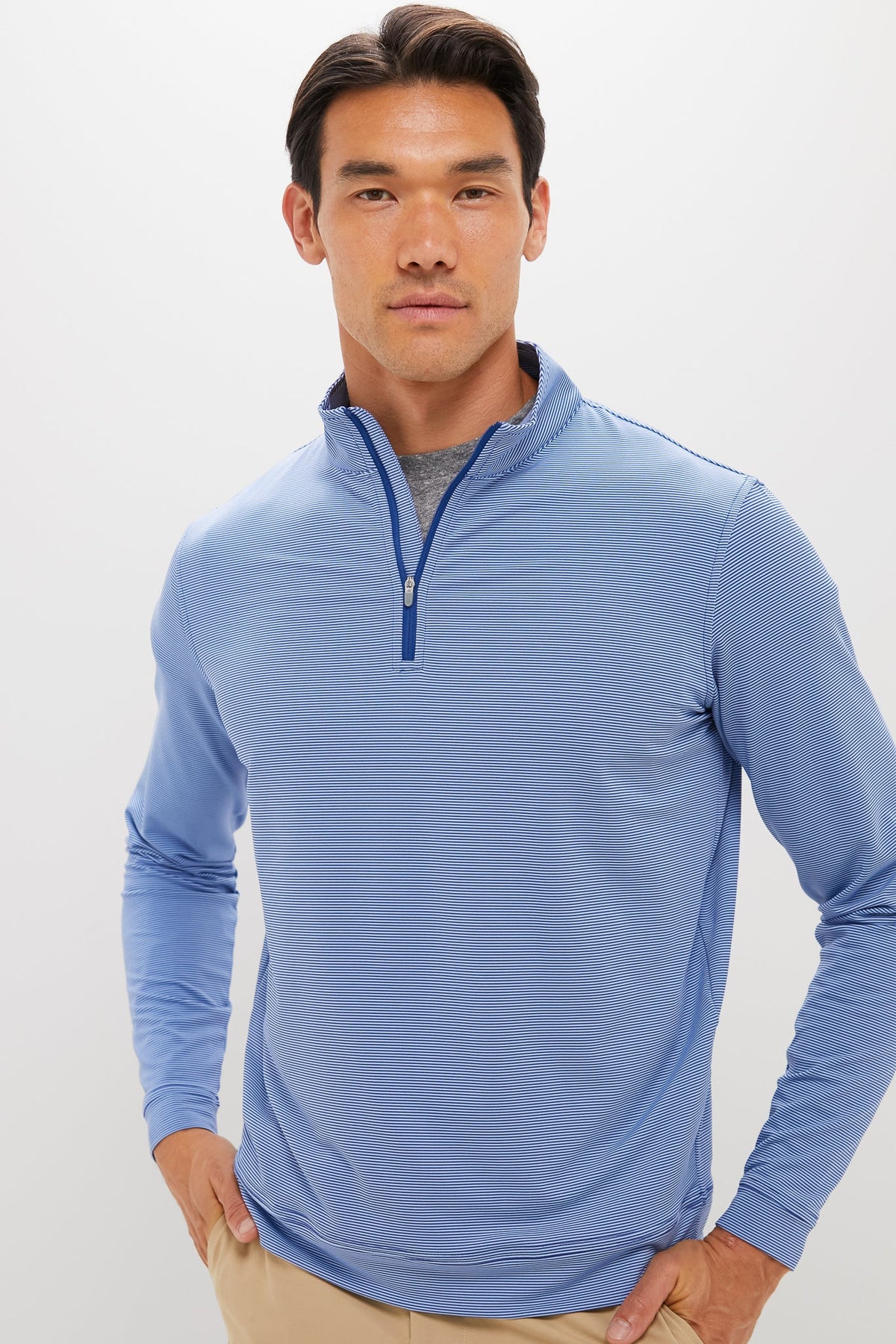 Sport Navy  Sugar Stripe Quarter Zip