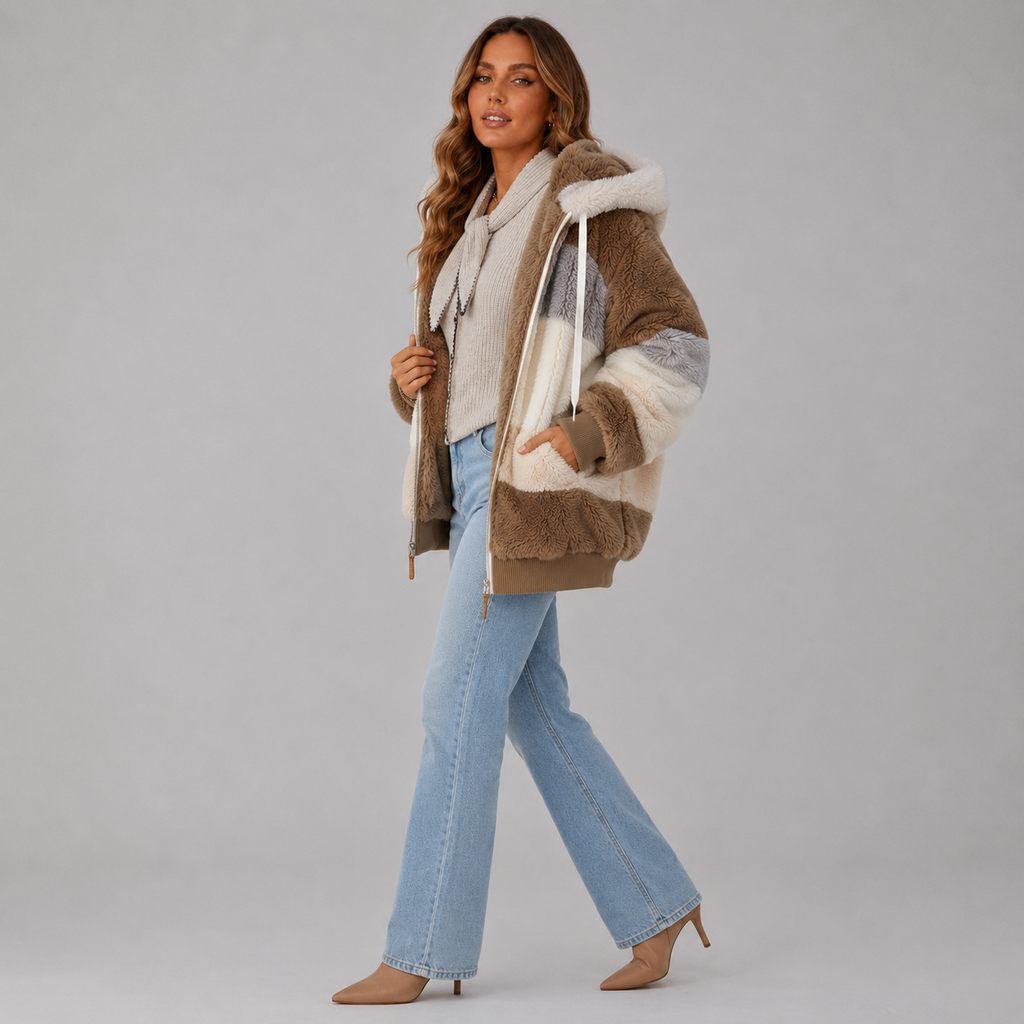 Ruby Women's Winter Sherpa Zip-Up Jacket, styled outfit