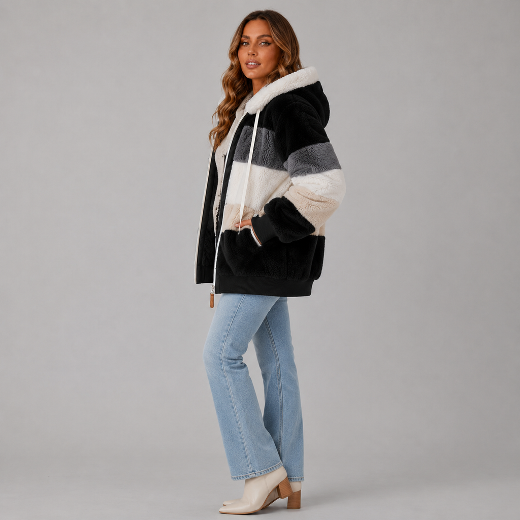 Ruby Women's Winter Sherpa Zip-Up Jacket, full length