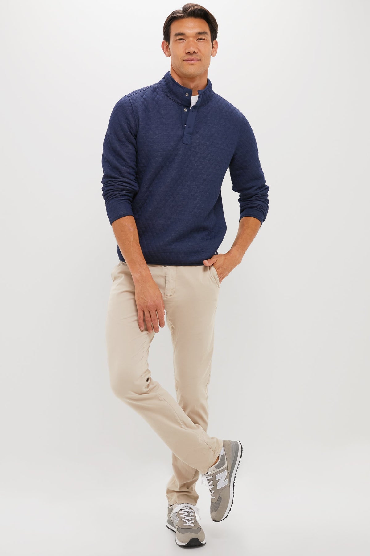 Men's Navy Oat Reversible Pullover