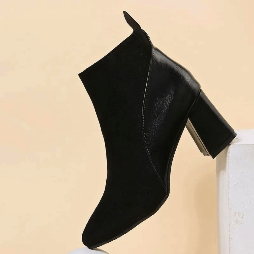 Emma Women's Side-Zip Faux Suede Texture Ankle Boots, full length