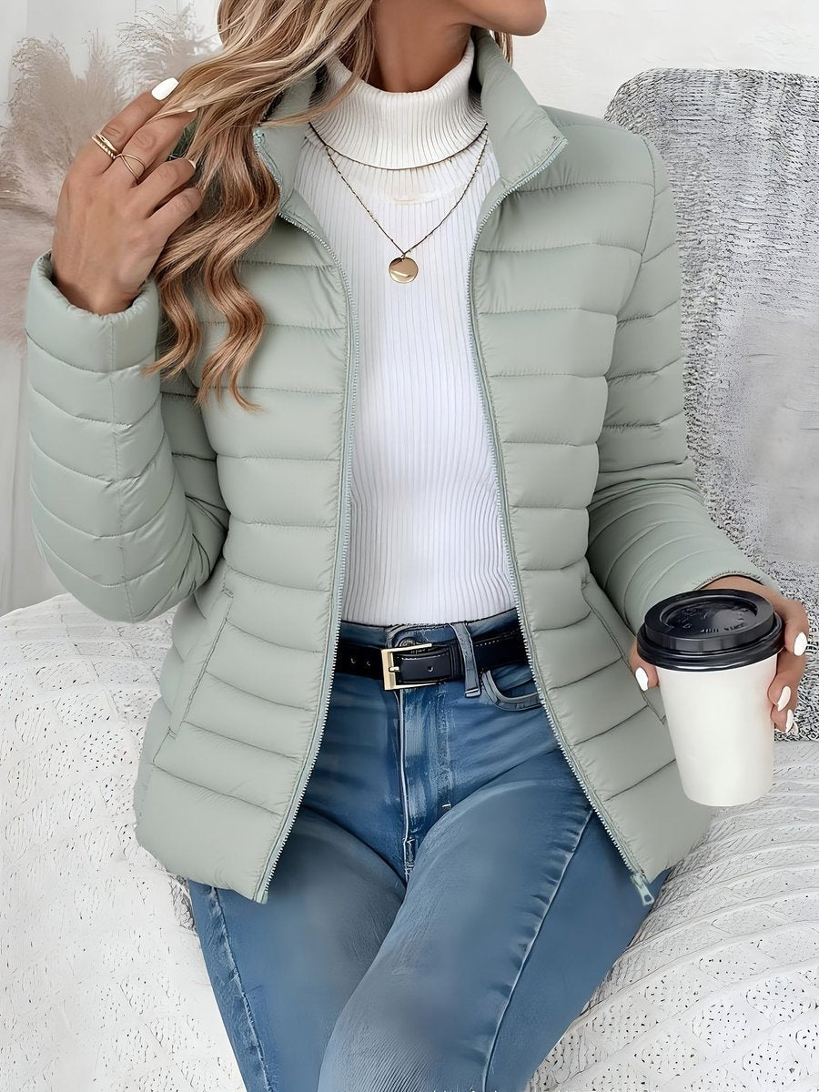Women's Puffer Jacket Lightweight Quilted, front view