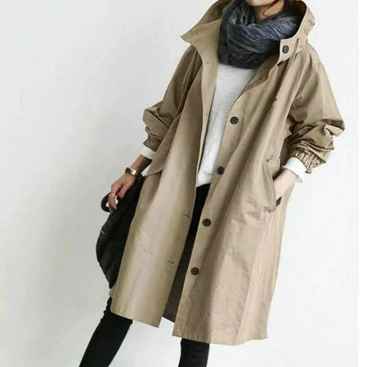 Women's Trench Jacket Oversized, front view