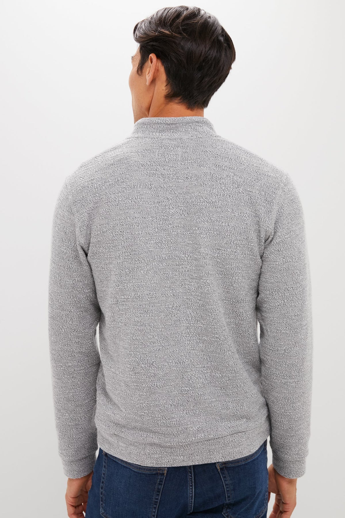 Men's Gray Textured Pullover